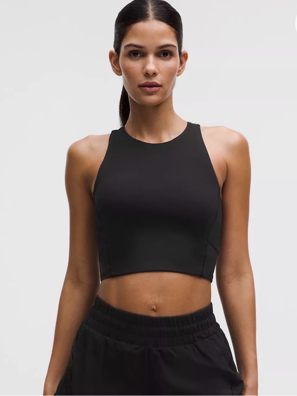 Swift Speed Cropped Tank Top Black size 12